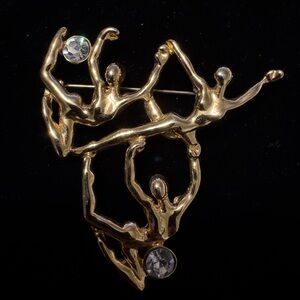 Vintage Dancer Brooch with Accents